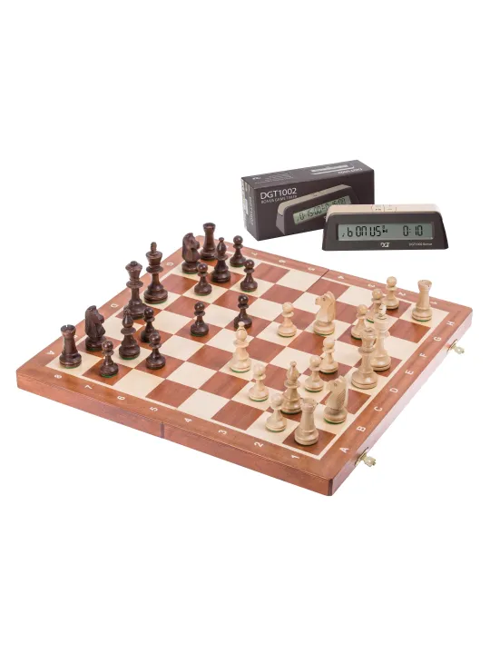 Set S2 - Chess Staunton No 5 + Clock DGT 1002