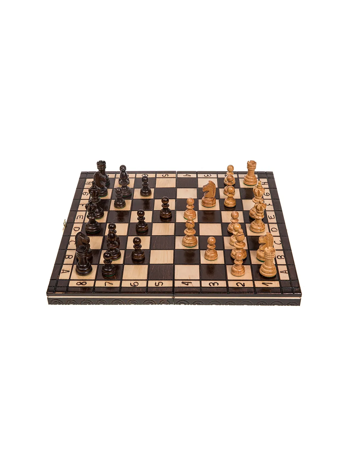 Schach/Dame Spiel 2in1, magnetisch,Kassette mit Filz Polster