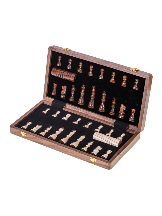 Schach Dame Magnetisch 380 - Nuss - sklep-szachy.pl