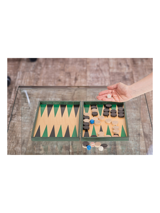 Backgammon z drewna  33 Green  - sklep-szachy.pl