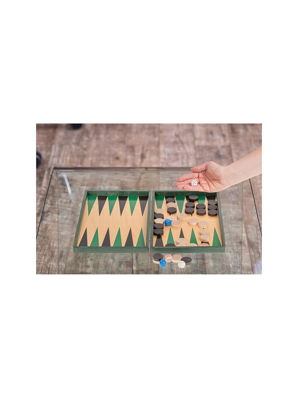 Backgammon z drewna  33 Green  - sklep-szachy.pl