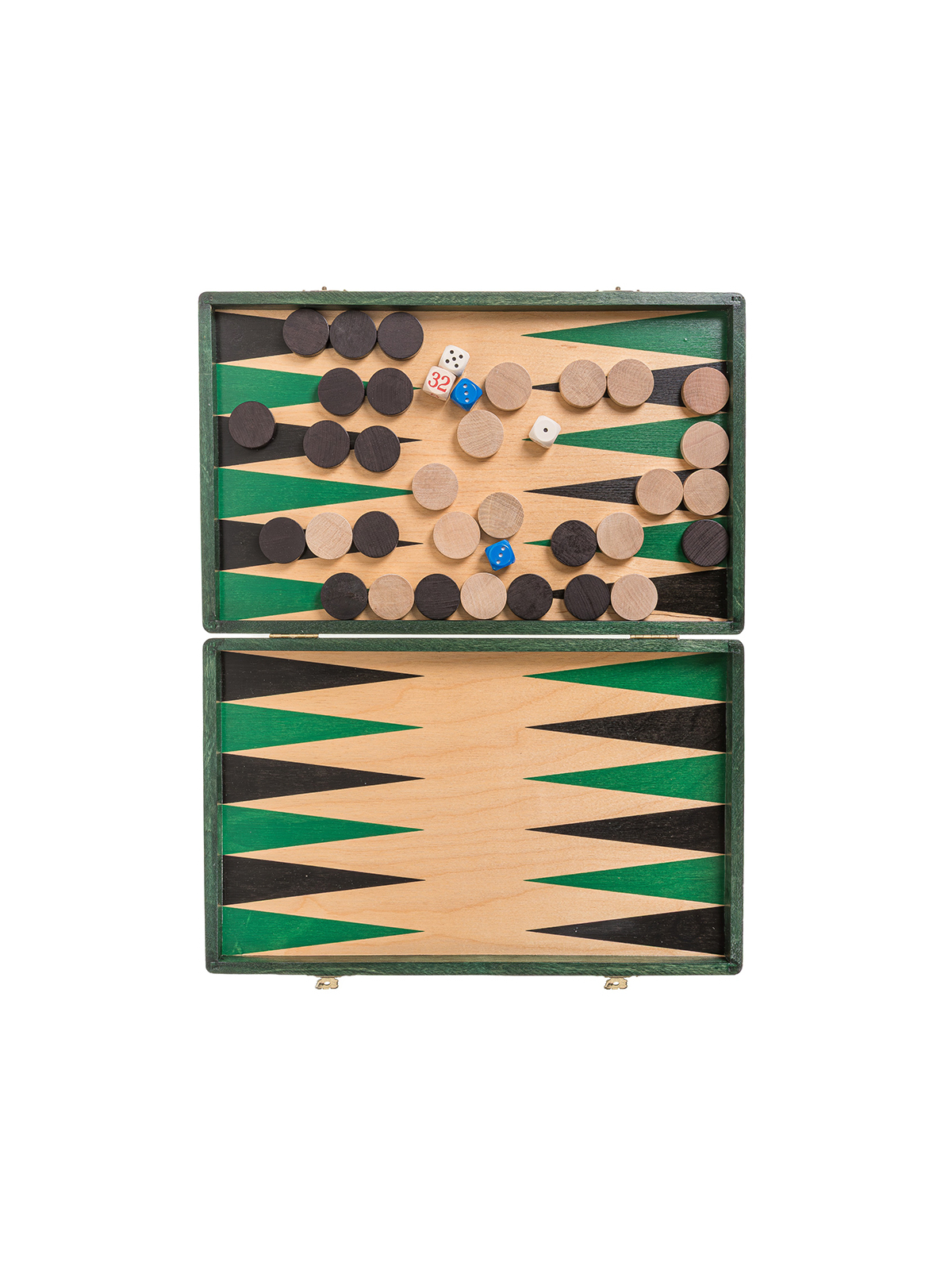 Backgammon aus Holz 33 - Grün - Online Shop - sklep-szachy.pl